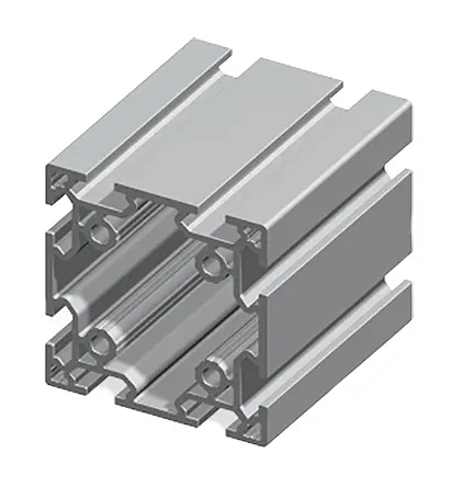 Produktfoto 1 von FlexLink Silber XC Aluminium Strebenprofil 88 x 88 mm, 8-fach Nut 11 mm, Länge 1000 mm XC