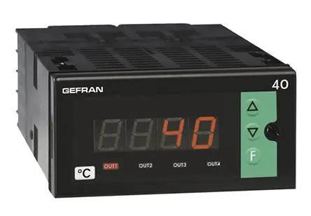 Produktfoto 1 von Gefran 40T96 Temperaturanzeige Panel 1, 2 x Relais Ausgang/ Thermoelement, Typ K Eingang 240V ac/dc Temperatursteuerung