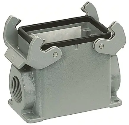 Produktfoto 1 von HARTING Han A Gehäuse für robusten Stromversorgungsstecker 2 Hebel 2, Oberfläche 32A Steckverbindergehäuse, IP65