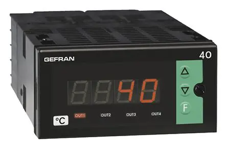 Produktfoto 1 von Gefran 40T 96 Ein-Aus-Temperaturregler Panel 1, 4 x/ V-Typ-Thermoelement, Thermoelement Typ U, PT1000, Thermoelement Typ