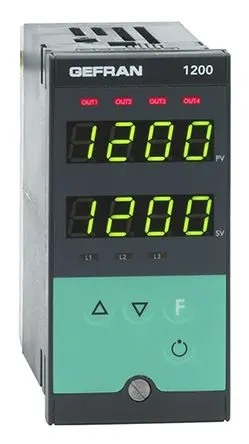 Produktfoto 1 von Gefran 1200 PID Temperaturregler Panel 3, 3 x Relais Ausgang/ RTD 3-Leiter, Hilfs-CT, Digital, Universal-Thermoelement