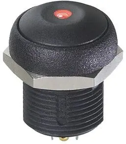 Produktfoto 1 von APEM IR Druckschalter Rot Beleuchtet Tastend Panel Ø 16 mm, SPST / 200mA 48 V dc 250 V ac, IP67