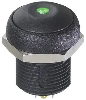 Produktfoto 1 von APEM IR Druckschalter Grün Beleuchtet Tastend Panel Ø 16 mm, SPST / 200mA 48 V dc 250 V ac, IP67
