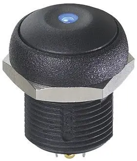 Produktfoto 1 von APEM IR Druckschalter Blau Beleuchtet Tastend Panel Ø 16 mm, SPST / 200mA, IP67