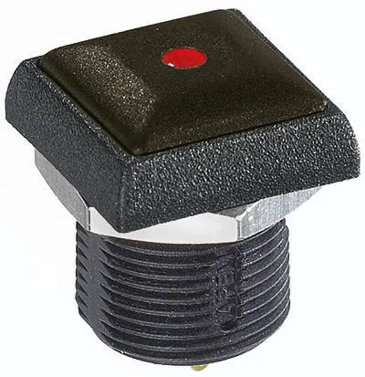 Produktfoto 1 von APEM IR Druckschalter Rot Beleuchtet Tastend Panel Ø 16 mm, SPST / 200 mA 48 V dc 250 V ac, IP40