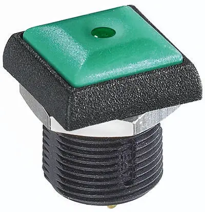 Produktfoto 1 von APEM IR Druckschalter Grün Beleuchtet Tastend Panel Ø 16 mm, SPST / 200 mA 48 V dc 250 V ac, IP40
