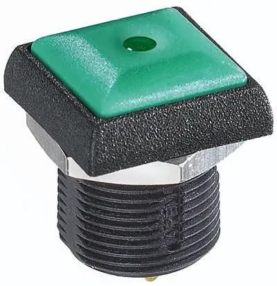 Produktfoto 1 von APEM IR Druckschalter Grün Beleuchtet Tastend Panel Ø 16 mm, SPST / 200mA 48 V dc 250 V ac, IP67