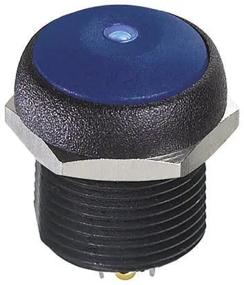 Produktfoto 1 von APEM IR Druckschalter Blau Beleuchtet Tastend Panel Ø 16 mm, SPST / 200mA 48 V dc 250 V ac, IP67