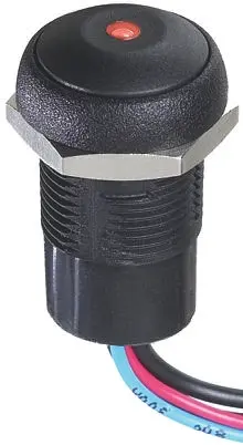 Produktfoto 1 von APEM IR Druckschalter Rot Beleuchtet Tastend Panel Ø 16 mm, SPST / 200 mA 48 V dc 250 V ac, IP40