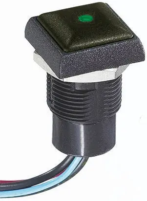 Produktfoto 1 von APEM IR Druckschalter Grün Beleuchtet Tastend Panel Ø 16 mm, SPST / 200 mA 48 V dc 250 V ac, IP40