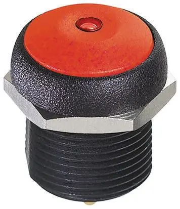 Produktfoto 1 von APEM IR Druckschalter Rot Beleuchtet Tastend Panel Ø 16 mm, SPST / 200mA 48 V dc 250 V ac, IP67