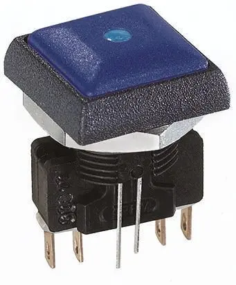 Produktfoto 1 von APEM IR Druckschalter Blau Beleuchtet Tastend Panel Ø 16 mm, 2-poliger Umschalter / 2A 48 V dc 250 V ac, IP67