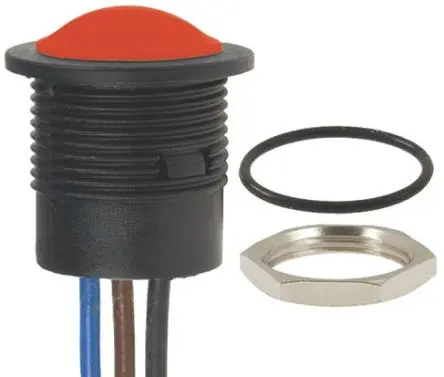 Produktfoto 1 von APEM IA Druckschalter Panel Ø 16.2 mm, 1-poliger Umschalter / 2A 24 V dc 1 kV ac, IP67