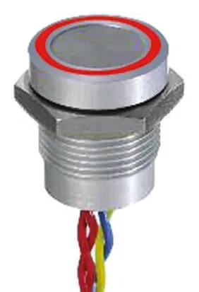 Produktfoto 1 von APEM Piezo-Schalter 200mA SPST Mit Anschlusslitzen Beleuchtet IP68, IP69K Tastend