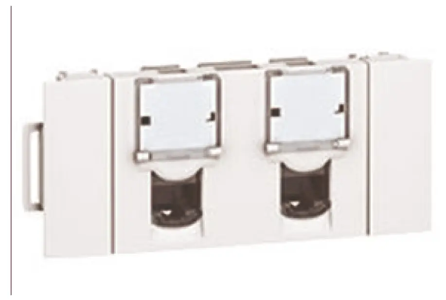 Produktfoto 1 von Legrand 0 765 42 Buchse Cat5e RJ45-Steckverbinder, 2-Port FTP Einrastbefestigung Gerade