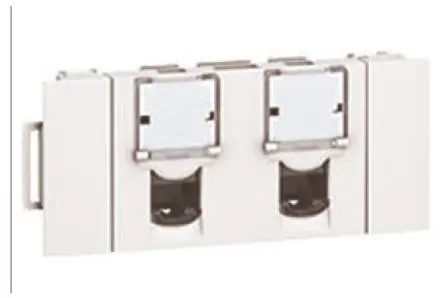 Produktfoto 1 von Legrand 0 765 42 Buchse Cat5e RJ45-Steckverbinder, 2-Port FTP Einrastbefestigung Gerade