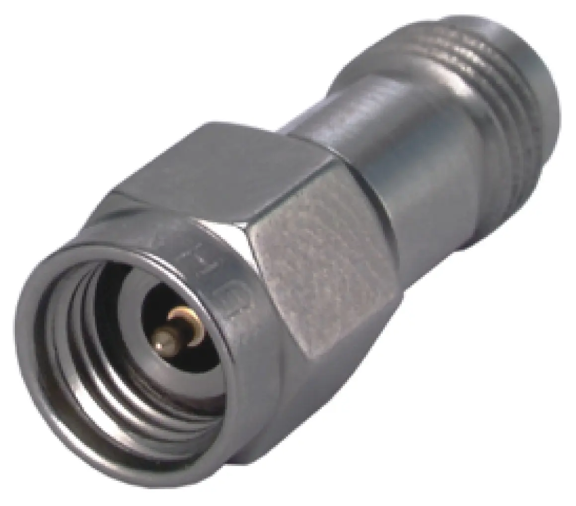 Produktfoto 1 von Huber+Suhner HF Adapter, 50 Ω, Gerade, 40 GHz Stecker Buchse, Koaxial Nennspannung