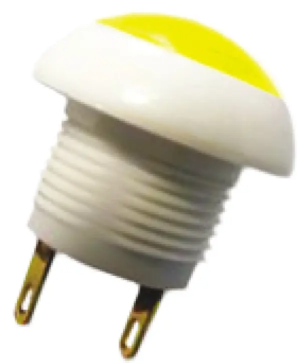Produktfoto 1 von Otto P9 Druckschalter Gelb Tastend Panel Ø 12 mm, 1-poliger Umschalter / 5 A 28 V dc 115 V ac, IP64