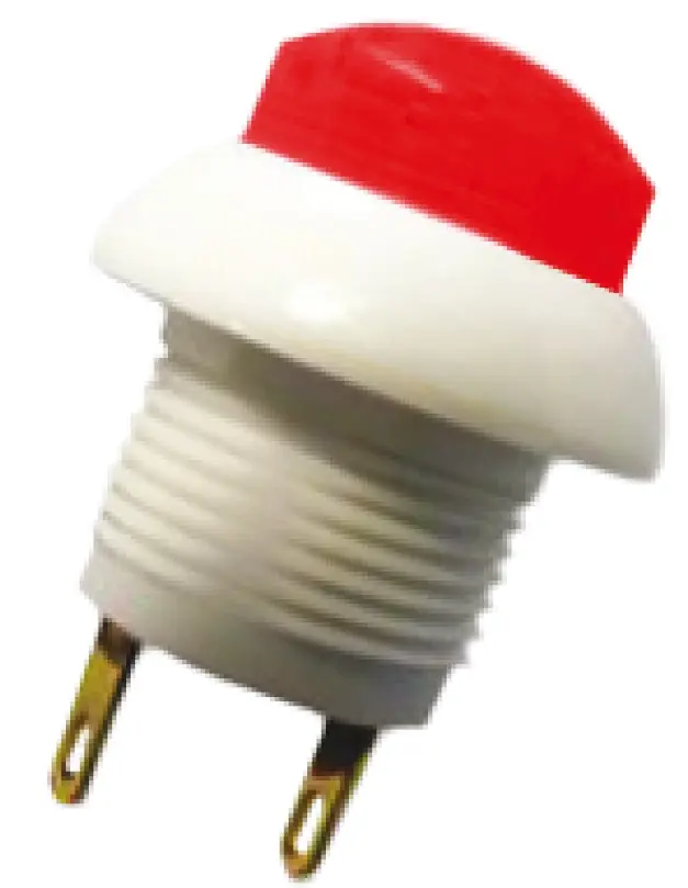 Produktfoto 1 von Otto P9 Druckschalter Rot Tastend Panel Ø 12 mm, 2-poliger Umschalter / 5 A 28 V dc 115 V ac, IP64