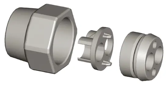 Produktfoto 1 von ITT Cannon Verbinderdichtung Flansch Größe PG16 140 °C, IP40, IP69K