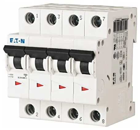 Produktfoto 1 von Eaton xEffect Miniaturüberlastschalter Typ D, Pol 4-polig 32 A 400 V ac, Abschaltvermögen 6 kA xEffect