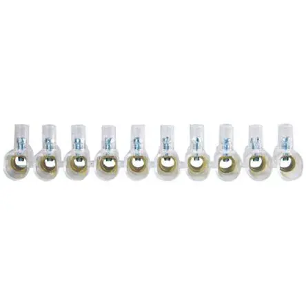 RS PRO COE Messing Polycarbonat Klemmblock ohne Sicherung 76A transparent 10-polig Schraubbefestigung, Raster 22 mm 16