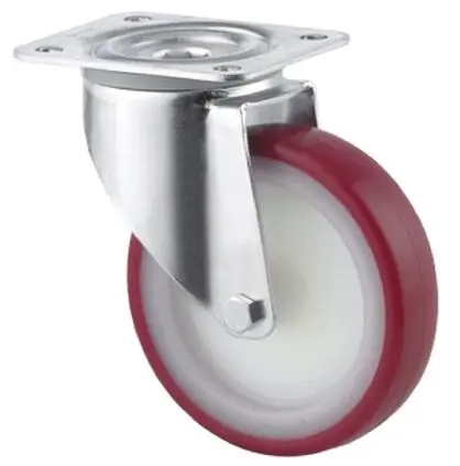 Produktfoto 1 von Tente Drehbar Rolle, Rad ø 100 mm, 150 kg, Ges H. 128 mm, Rad B. 30 mm