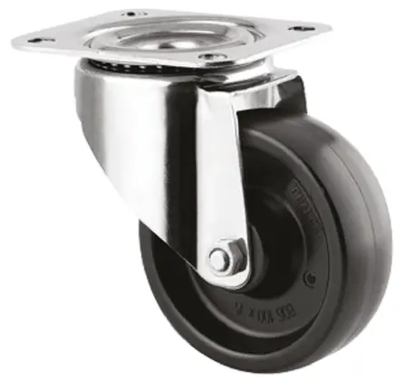 Produktfoto 1 von Tente Drehlager Lenkrolle, Rad ø 100mm, 125kg, Ges H. 128mm, Rad B. 35mm, 105 x 85mm, Platte, Polyamid-Material