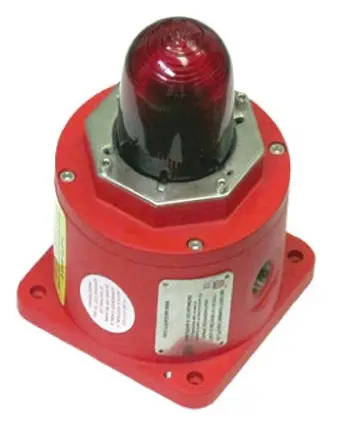 Produktfoto 1 von Moflash BC150 Xenon Blinkend, Rundum, Dauer Signalleuchte Rot, 12 → 48 V dc x 120mm, ATEX-Zulassung