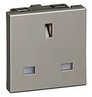 Produktfoto 1 von Legrand Arteor Steckdose Typ G – Britisch 1-fach Innen Kunststoff Silber, Weiß / 13 A