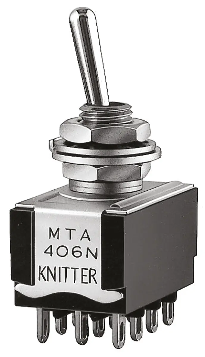 Produktfoto 1 von KNITTER-SWITCH Panel Kippschalter 4-poliger Schließer, Ein-Ein, 250 V ac, 4A, Lot