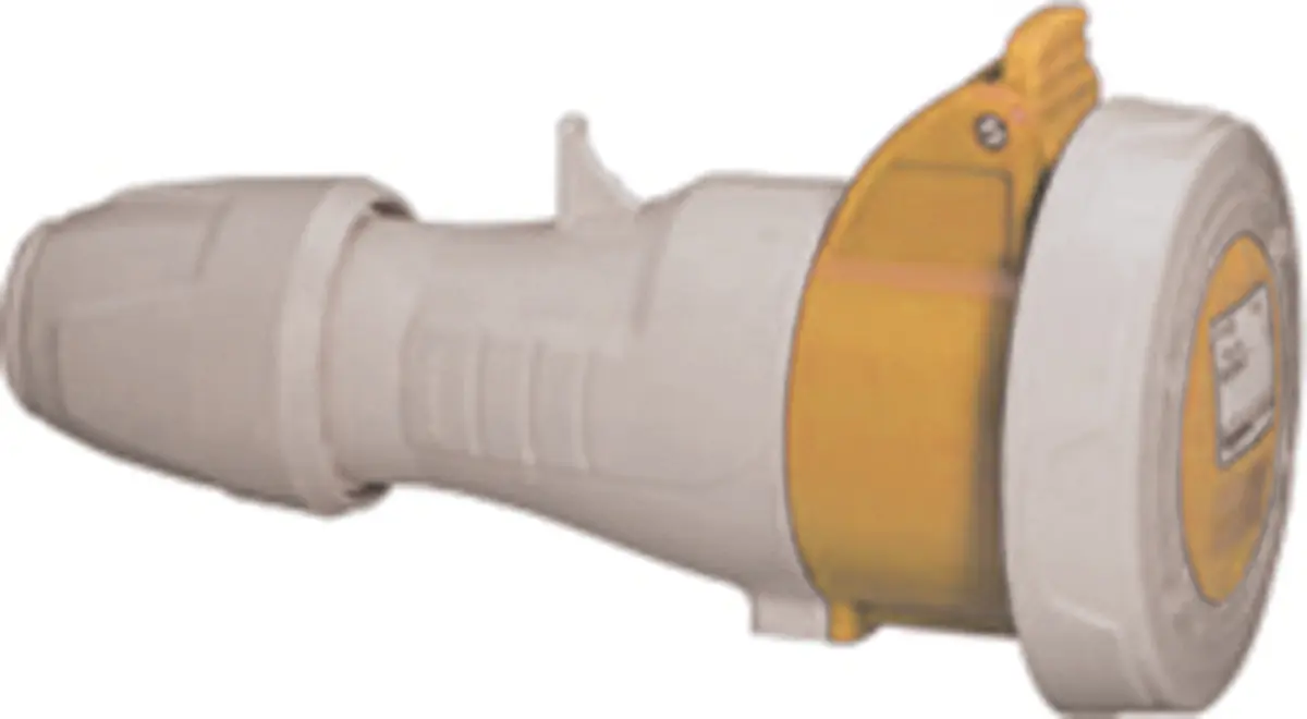 Produktfoto 1 von Legrand P17 Tempra Pro Leistungssteckverbinder Gelb, 110V 2P+PE / 16A, Kabel IP66, IP67