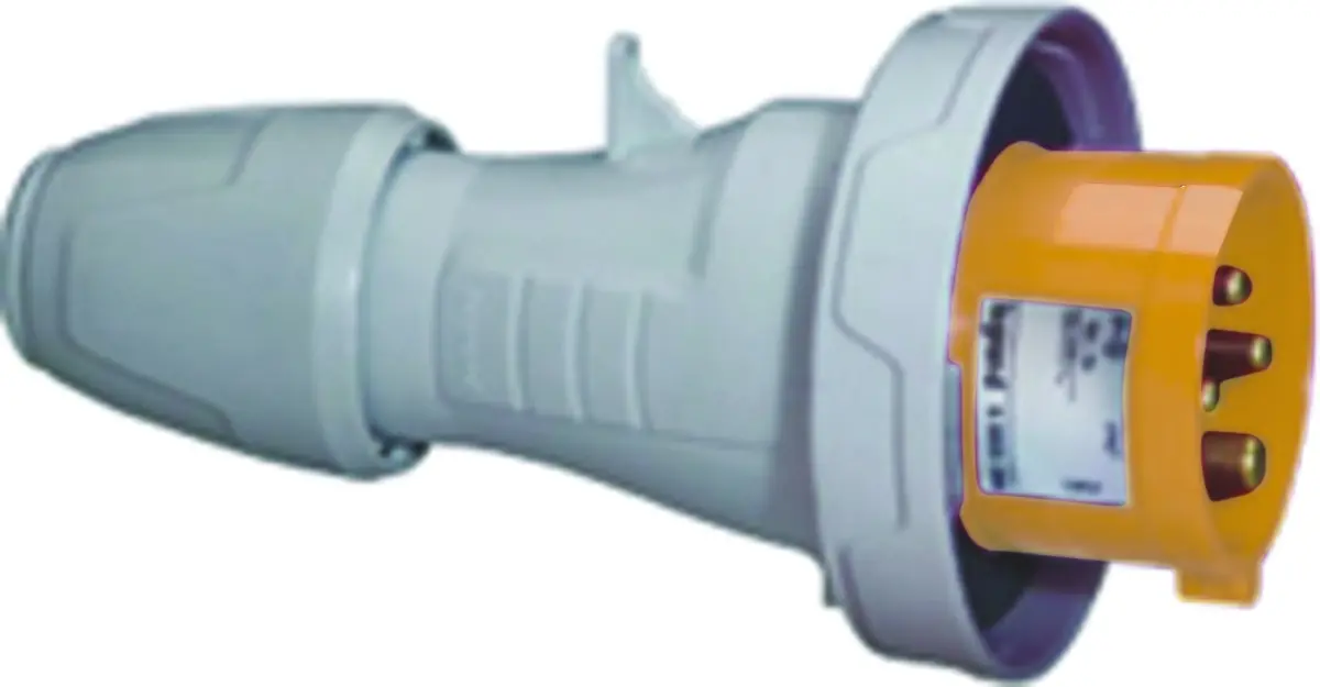 Legrand P17 Tempra Pro Leistungssteckverbinder Stecker Gelb 2P + E, 110 V / 16A, Kabelmontage IP66, IP67