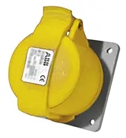 Produktfoto 1 von Amphenol Industrial Easy & Safe Leistungssteckverbinder Gelb, 110V 2P+PE / 32A, Panel IP44