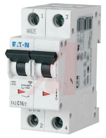 Produktfoto 1 von Eaton xEffect Miniaturüberlastschalter Typ C, Pol 2-polig 13 A 415 V ac, Abschaltvermögen 10 kA xEffect