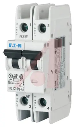 Produktfoto 1 von Eaton xEffect Miniaturüberlastschalter Typ C, Pol 2-polig 2 A 415 V ac, Abschaltvermögen 10 kA xEffect