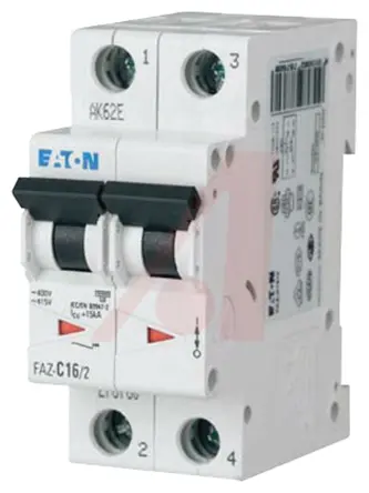 Produktfoto 1 von Eaton xEffect Miniaturüberlastschalter Typ C, Pol 2-polig 50 A 415 V ac, Abschaltvermögen 10 kA xEffect