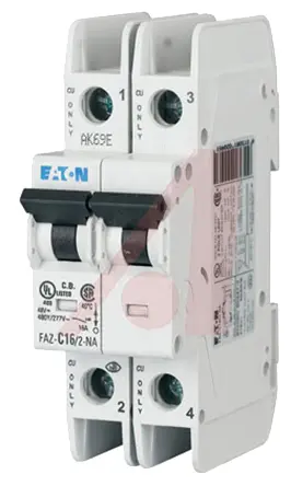 Produktfoto 1 von Eaton xEffect Miniaturüberlastschalter Typ C, Pol 2-polig 20 A 415 V ac, Abschaltvermögen 10 kA xEffect 60 V dc