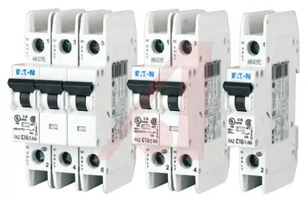 Produktfoto 1 von Eaton FAZ Miniaturüberlastschalter Typ C, Pol 3-polig 2 A 415 V ac, Abschaltvermögen 10 kA xEffect 60 V dc