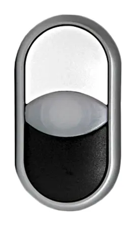 Produktfoto 1 von Eaton RMQ Titan M22 Drucktastenkopf Ø 22.5 mm, Schwarz, Weiß Tastend Oval, beleuchtet Tropfen Kunststoff, IP66