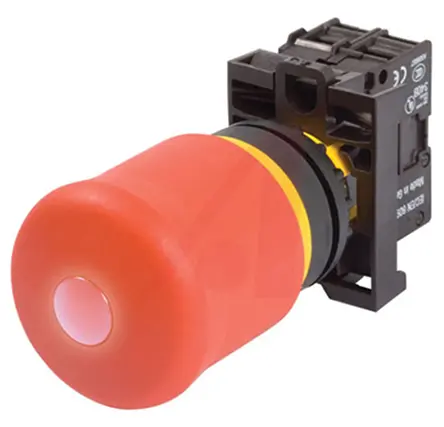 Produktfoto 1 von Eaton M22 Not-Aus-Drucktaster, Bohrung, Ø 22 mm, 2 Schließer/2 Öffner, Rot Beleuchtet, 127 mm, x 177.8 mm,