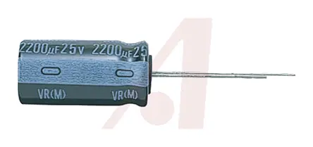 Produktfoto 1 von Nichicon VR, THT Aluminium-Elektrolyt Kondensator 1000μF ±20% / 25V dc, Ø 10mm x 20mm, +85°C