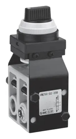 Produktfoto 1 von SMC, Dreh-Wählhebel (3 Positionen) VM200 Pneumatik-Steuerventil, manuell, RC, NPT 1/4 in, Zinkdruckgusslegierung III B