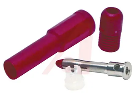 Produktfoto 1 von Mueller Electric 4 mm Stecker Rot Bananenstecker, Kontakt Nickel, 1500 V Presssitz