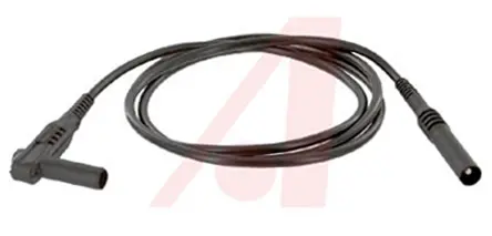 Produktfoto 1 von Mueller Electric Steckverbinder-Messleitung 20A Stecker / Stecker, Schwarz Polyvinylchlorid-isoliert 1 m, 1 kV