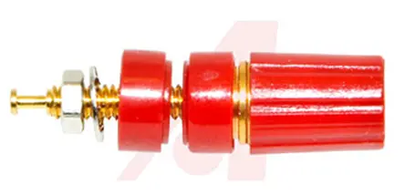 Produktfoto 1 von Mueller Electric 15A Polklemme Buchse Gold, Rot Messing, 2500V ac 9.53 mm