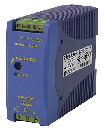 Produktfoto 1 von Chinfa DRAN60 DIN-Schienen Netzteil Einzelausgang 264V ac AC / 5 A 12V dc DC 60 W