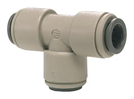 Produktfoto 1 von John Guest PVC-Kupplung T-Stück mit gleichen Verschraubungen 1/4 Steckfitting Acetal T-Abzweig Metrisch 6.35 mm