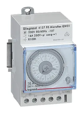 Produktfoto 1 von Legrand Analog DIN-Schienen-Zeitschaltuhr 230V ac, Sekunden, Stunden, Minuten, 3-Kanal