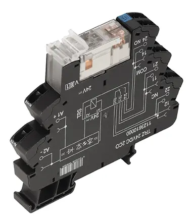 Produktfoto 1 von Weidmuller TRZ Interface Relais, 24V ac/dc / 230V ac/dc 230V, 2-poliger Wechsler DIN-Schienen 250V ac/dc